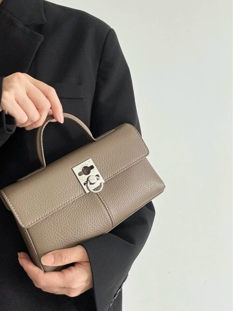 Selection Of Cafun* Niche Designer Briefcases, High-End Leather Commuter Handbags, Crossbody Kelly Bags For Women - Image 2