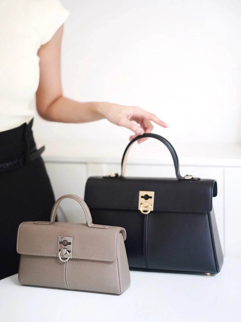Selection Of Cafun* Niche Designer Briefcases, High-End Leather Commuter Handbags, Crossbody Kelly Bags For Women - Image 3