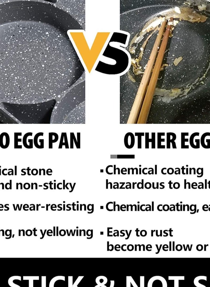 four-cup egg pan, medical stone non-stick frying pan, compatible with all heat sources (3-inch eggs) - Image 2