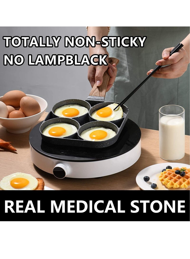 four-cup egg pan, medical stone non-stick frying pan, compatible with all heat sources (3-inch eggs) - Image 3