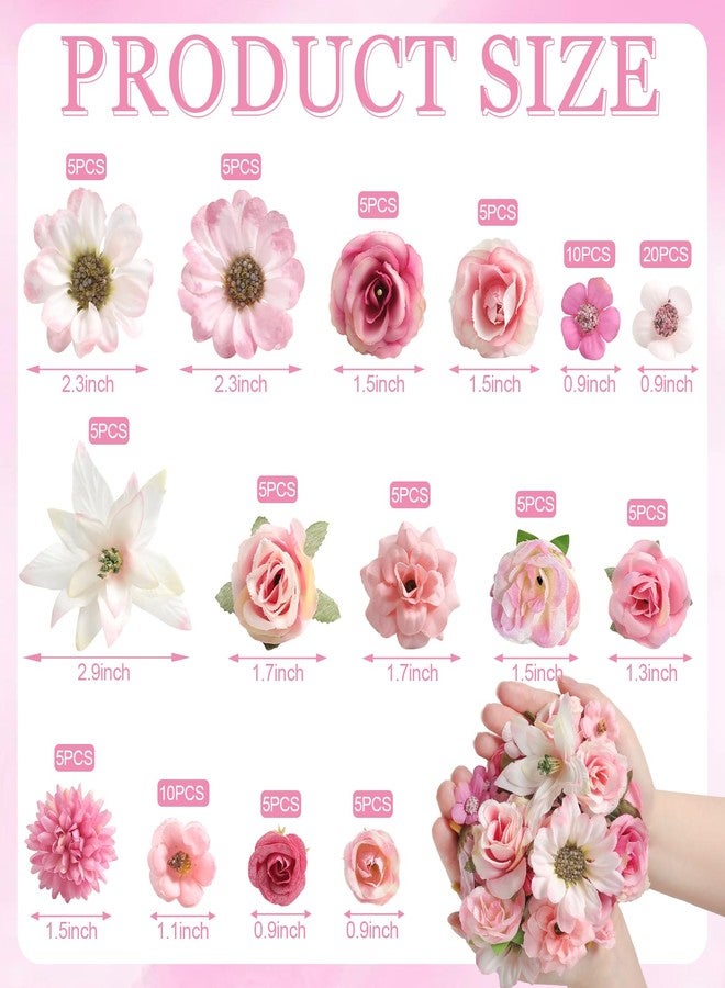 Serra Flora Faux Flower Heads Mini Artificial Flower Heads Fake Flowers Multicolor Small Silk Daisy Peony Flower Heads for Craft Garland Wedding Party DIY Home Decoration - Image 3