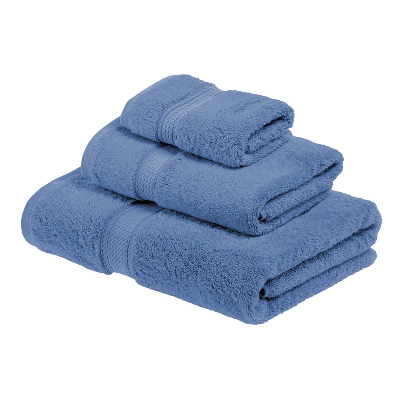Superior Egyptian Cotton Pile 3 Piece Towel Set  Includes 1 Bath  1 Hand  1 Face Towel/Washcloth  Ultra Soft Luxury Towels  Thick Plush Essentials  Guest Bath  Spa  Hotel Bathroom  Denim Blue - Image 2