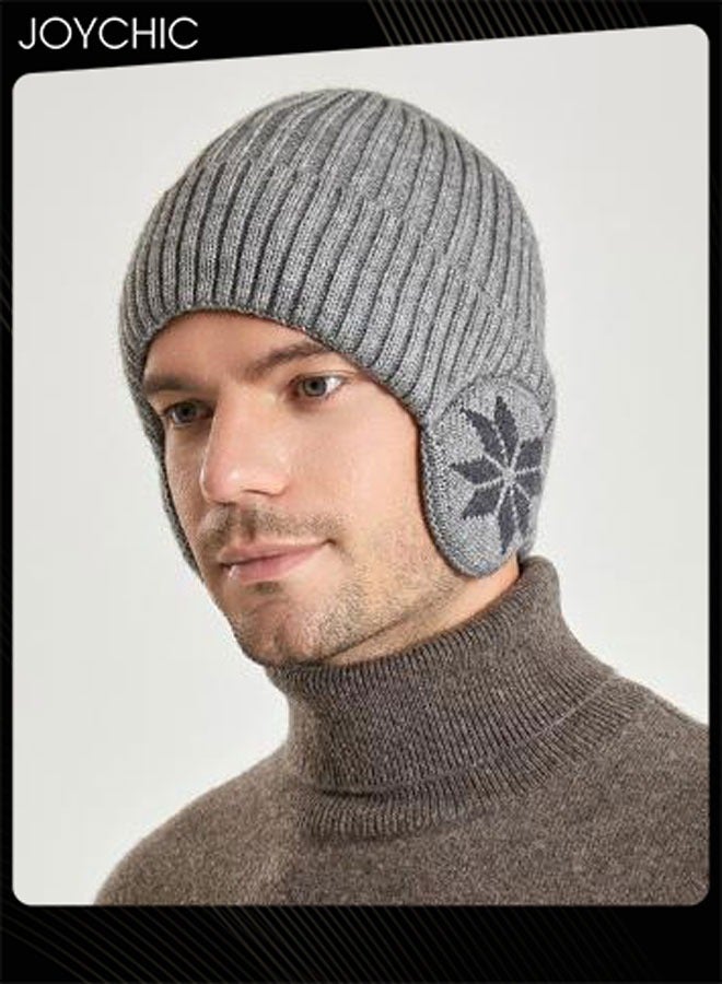 Joychic Korean Version Winter Warm Knitted Beanie Hat for Men Outdoor Cycling Ear Protector Windproof  - Image 1