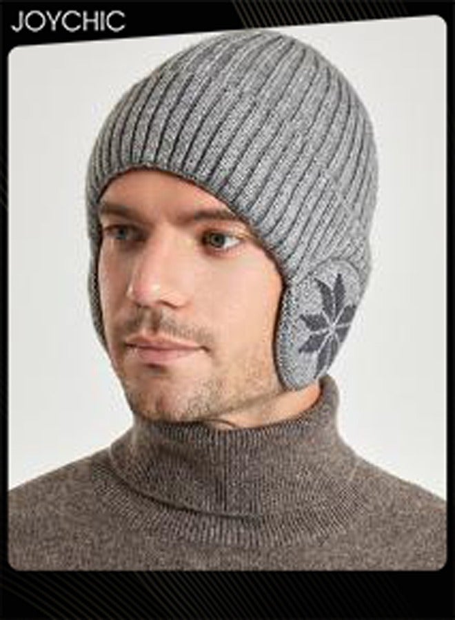 Joychic Korean Version Winter Warm Knitted Beanie Hat for Men Outdoor Cycling Ear Protector Windproof  - Image 3