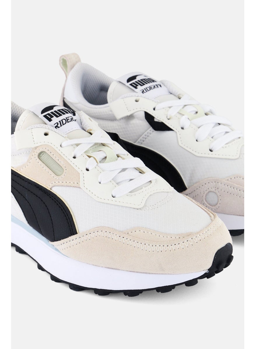 PUMA Kids Boy Rider FV Future Vintage Lace Up Outdoor Sports Shoes, Beige  - Image 3