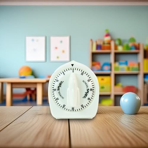 School Smart مؤقت كبير ذكي للمدرسة، 1 - 60 دقيقة، 3-3/8 بوصة ارتفاع × 3 بوصة، أبيض - 084084 - Image 2