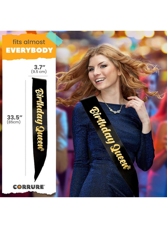 CORRURE 'Birthday Queen' Sash with Gold Foil - Soft Satin Black Sash for Women - Happy Birthday Sash for Girls, Sweet 16, 18th 21st 25th 30th 40th 50th or Any Other Bday Party - pzsku/ZF13477BE09D731C306A2Z/45/_/1741329961/03049834-1c2b-478d-a5ae-3eceff8c5b6b