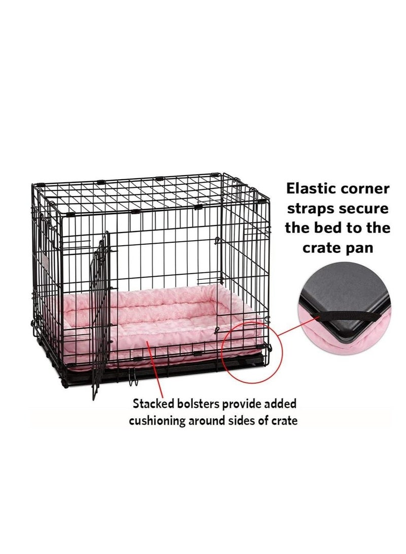 Midwest Quiet Time Pink Fashion Double Bolster Bed Pink 18Inch - Image 2