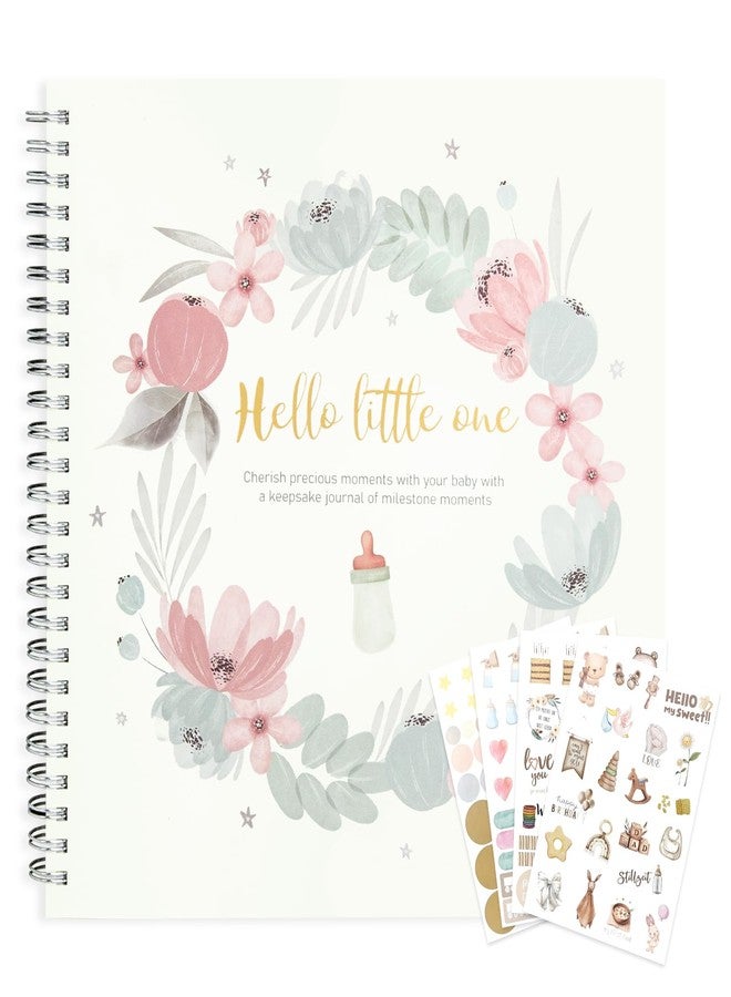 EUUBIRD Keepsake Memory Book for Baby Boy or Girls, Gender Neutral Baby Memory Scrapbook, Pregnancy Journal, Baby Book to Record Baby's Milestones from Birth to 5 Years | Newborn Gift (Flower) ﻿ - Image 1