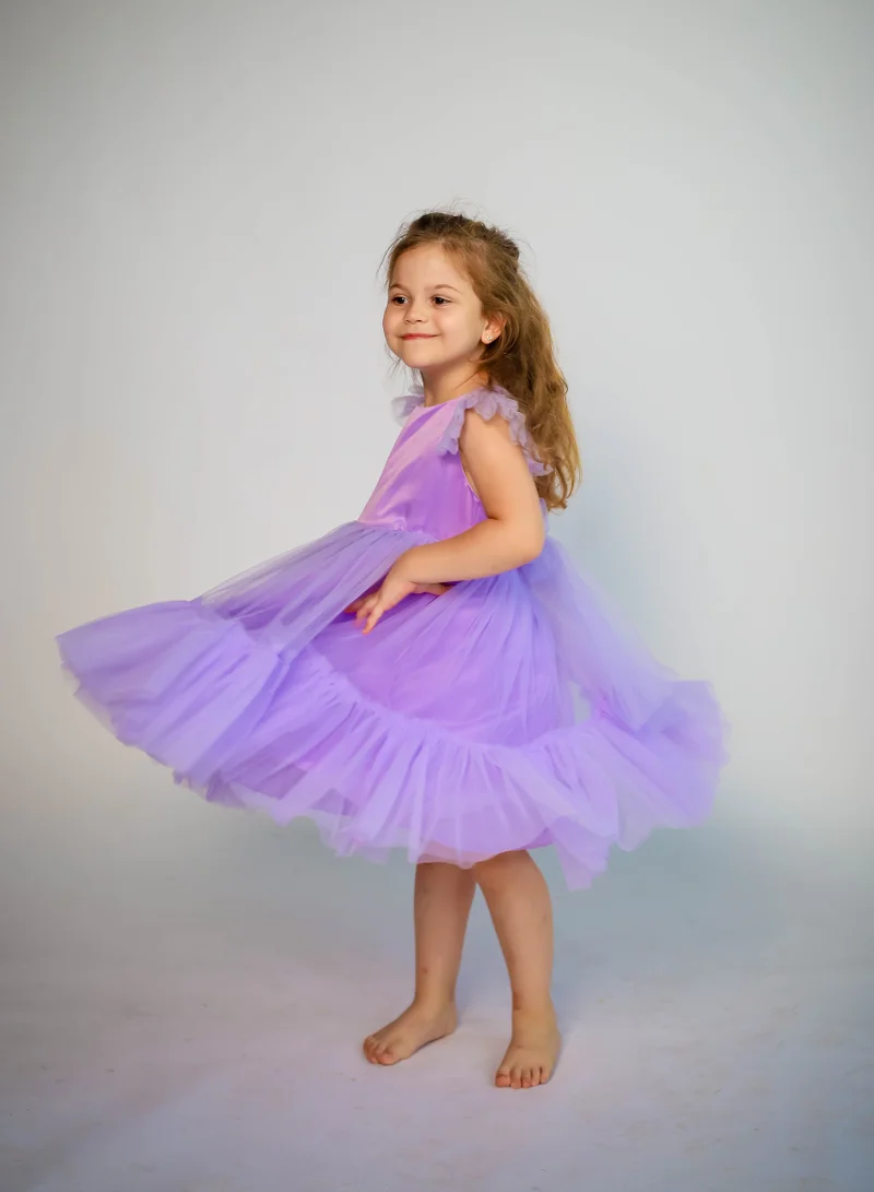 D'Daniela Tulle Ruffle Dress