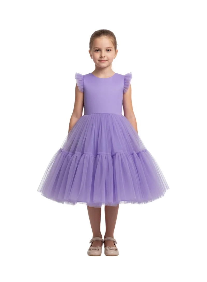 D'Daniela Tulle Ruffle Dress