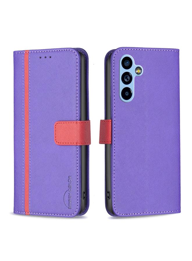S-TOP Case For Samsung Galaxy A54 5G BF13 Color Matching Cross Texture Leather Phone Case - Image 1