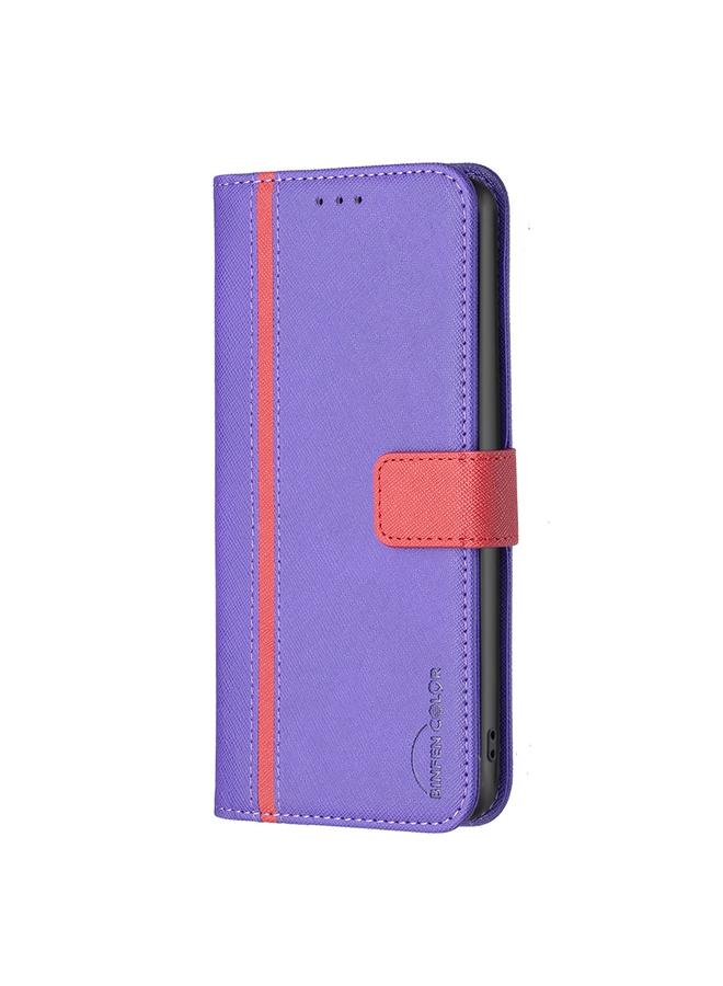 S-TOP Case For Samsung Galaxy A54 5G BF13 Color Matching Cross Texture Leather Phone Case - Image 2