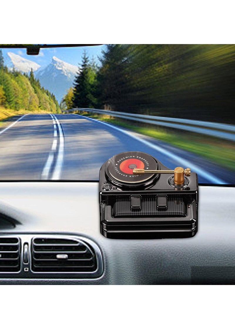 KASTWAVE - Solar-Powered Car Air Freshener, Innovative Dashboard Decoration with Quiet Rotating Record Player Design - Long-Lasting Solid Fragrance for a Fresh Car Interior - Image 1