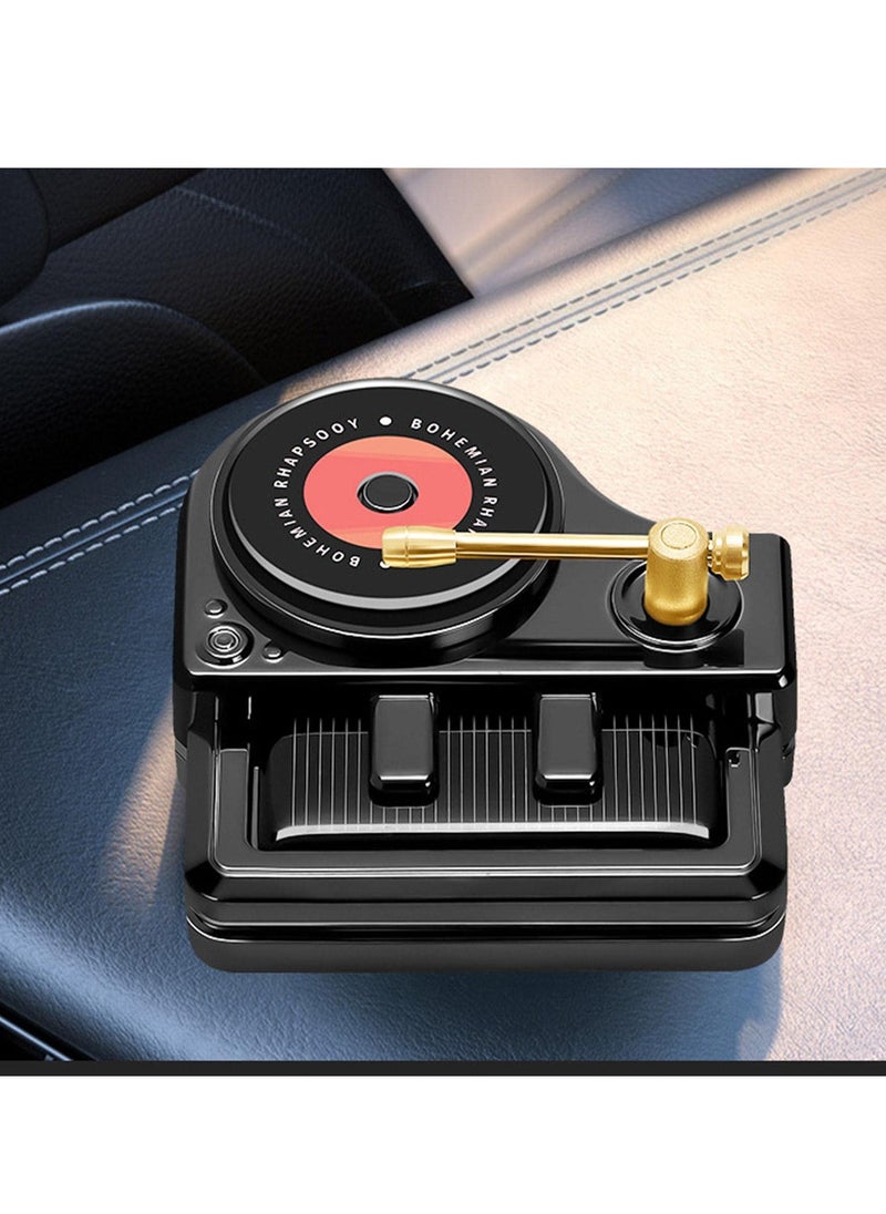 KASTWAVE - Solar-Powered Car Air Freshener, Innovative Dashboard Decoration with Quiet Rotating Record Player Design - Long-Lasting Solid Fragrance for a Fresh Car Interior - Image 1