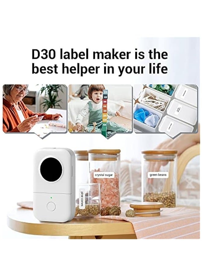 phomemo D30 Label Maker Machine with Tape, Bluetooth Thermal Mini Label Printer for Storage, Barcode, Mailing, Office Supplies, Home, Organizing Storage, Small Portable Sticker Maker - Image 4