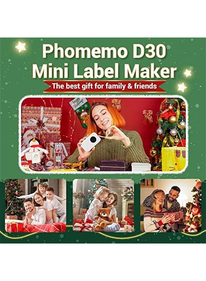 phomemo D30 Label Maker Machine with Tape, Bluetooth Thermal Mini Label Printer for Storage, Barcode, Mailing, Office Supplies, Home, Organizing Storage, Small Portable Sticker Maker - Image 2