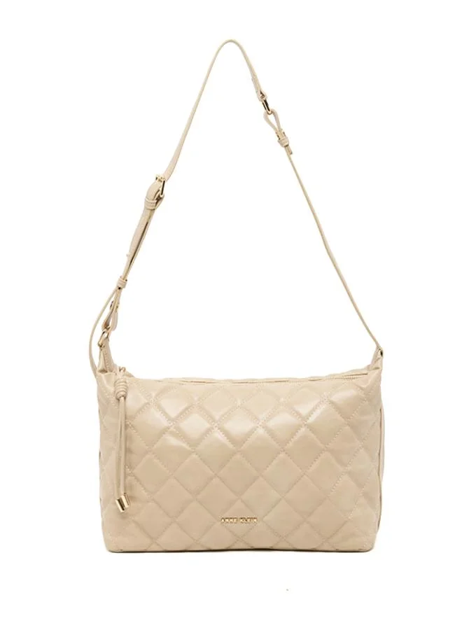 Quilted PU Zip Closure Crossbody Bag