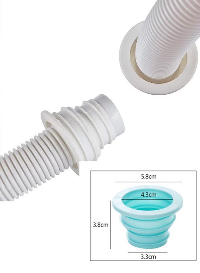 واي جيه 4-Piece Sewer Odor Seal Plug - Silicone Pipe Seal Plug - Washing Machine Drain Seal - Bathroom Kitchen Laundry Room Access Seal, Pink, White, Green, Blue - Image 2