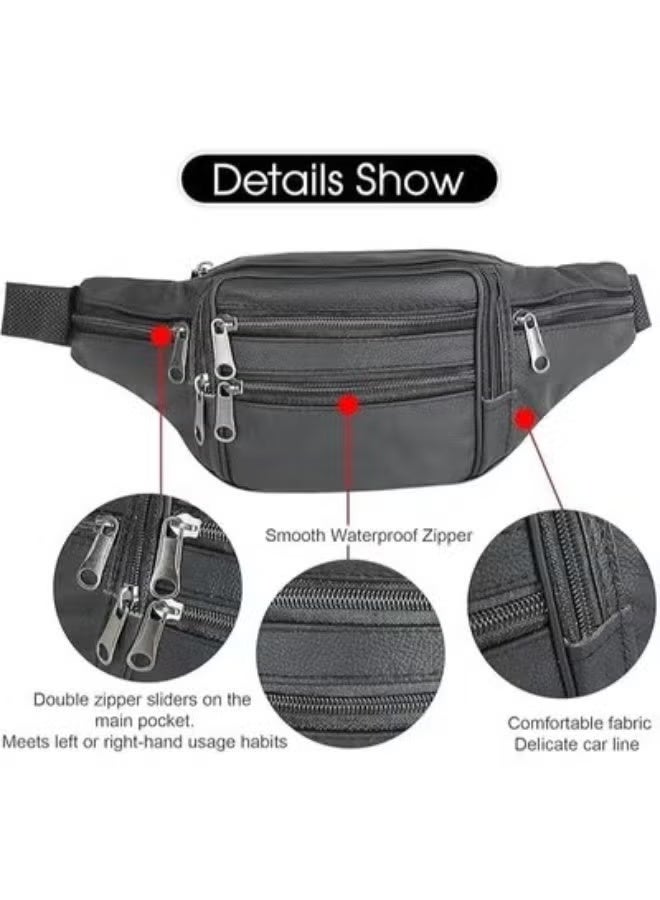 PROFESSIONAL Men's multi-pocket sports waist bag – water-resistant and lightweight – ideal for travel, sports, and everyday use - Image 3