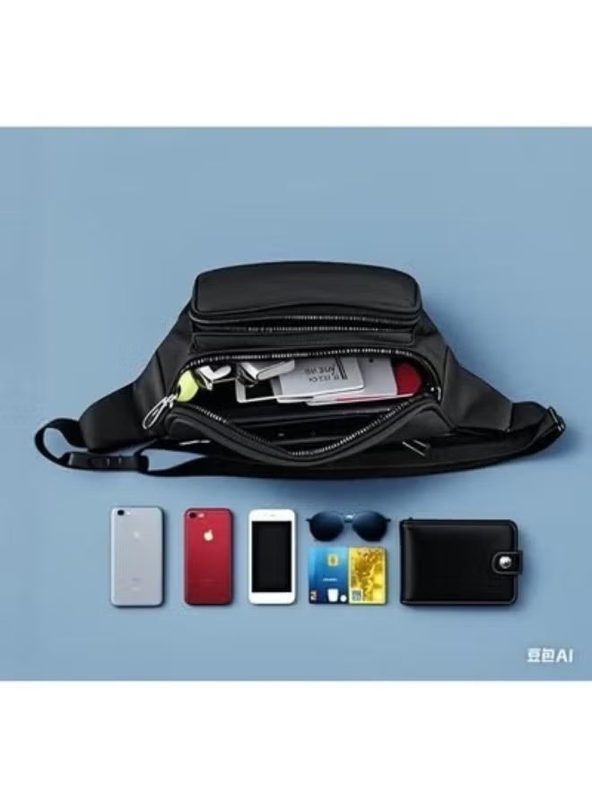 PROFESSIONAL Men's multi-pocket sports waist bag – water-resistant and lightweight – ideal for travel, sports, and everyday use - Image 5