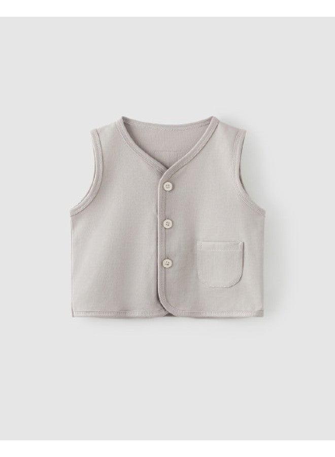 Tongtai Baby Vest, Spring And Autumn Season Pure Cotton Sleeveless Top, Children's Casual Outing Vest Waistcoat - Image 1