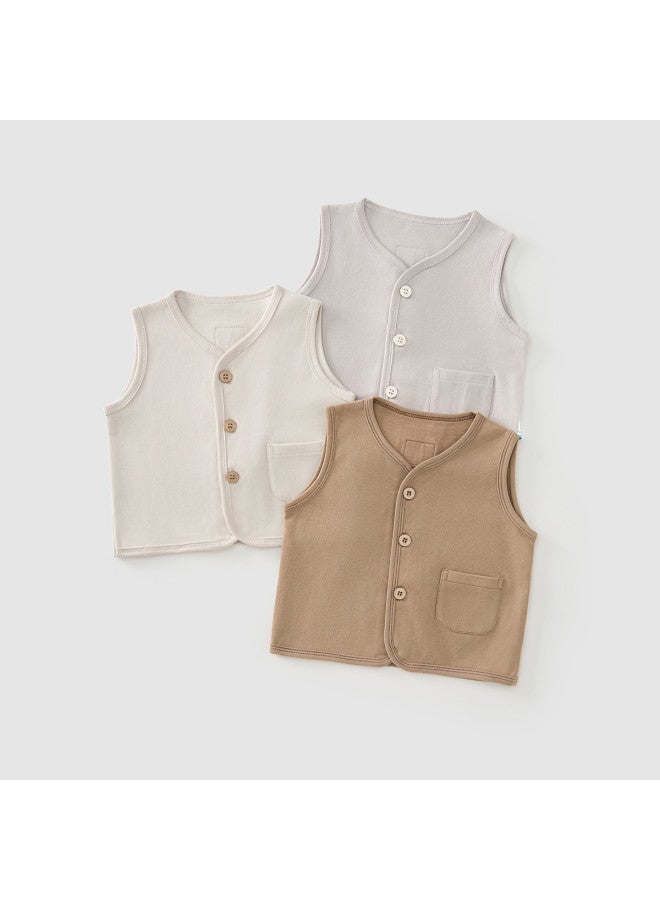 Tongtai Baby Vest, Spring And Autumn Season Pure Cotton Sleeveless Top, Children's Casual Outing Vest Waistcoat - Image 3