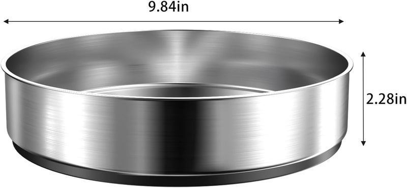 VAEHOLD Pantry Cabinet Lazy Susan Stainless Steel Black Spice Rack Turntable - Decorative Trays Storage Containers Organizer for Kitchen Cabinet, Snacks, Bathroom (10 inches) - Image 2