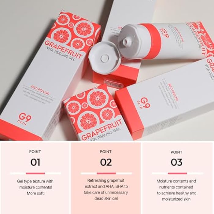 G9SKIN Grapefruit Vita Peeling Gel (150ml/5.07fl.oz) - Gentle Exfoliator for Smooth & Radiant Skin with Vitamin Complex - Image 5