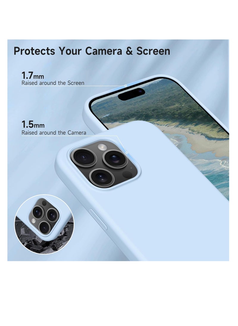 Generic - Silicone Case for iPhone 16 Pro Case,Full Body Protective Cover with 4 Layer Shockproof Structure, Soft Ultra Slim Phone Case with Anti-Scratch Microfiber Lining, 6.9", Light Blue - Image 1