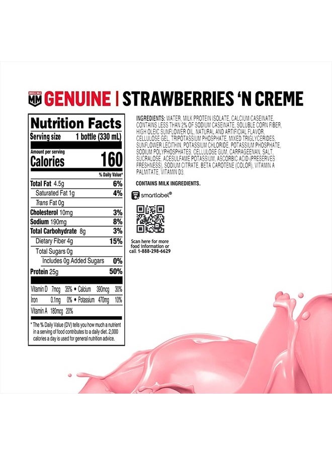 Genuine Shake, Strawberry, 11.16 Fl Oz Bottles (Pack of 12)