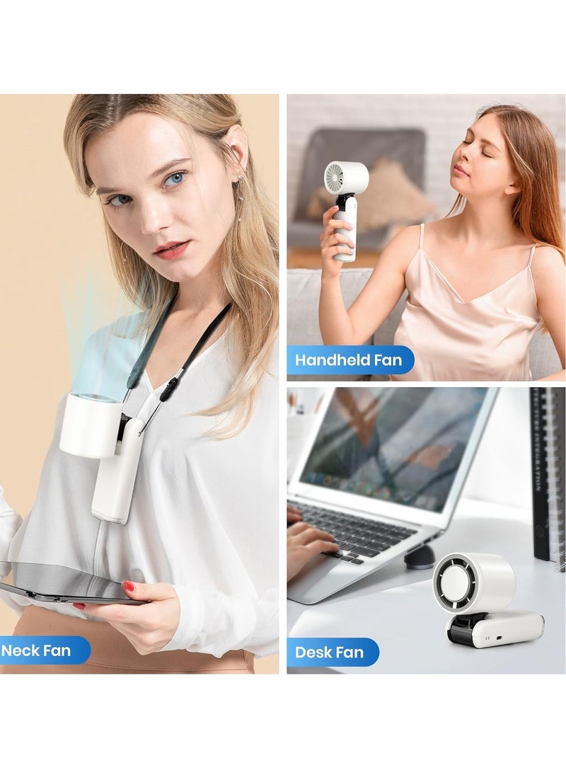 ALASAMCO Portable Handheld Fan, Speed(1-100) Adjustable Mini Turbo Fans, 4000mAh Battery USB Rechargeable Personal Fans, LED Digital Display, 3 IN 1 Foldable Fan with Night Light for Travel/Camping/Outdoor/Office - Image 4