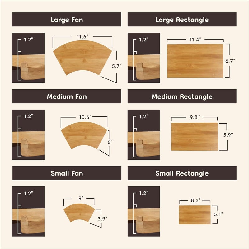 BambooMN Bamboo Sushi PlateTray Chopsticks and Compartment Sauce Dish 98 Rectangle  2 Sets - Image 5