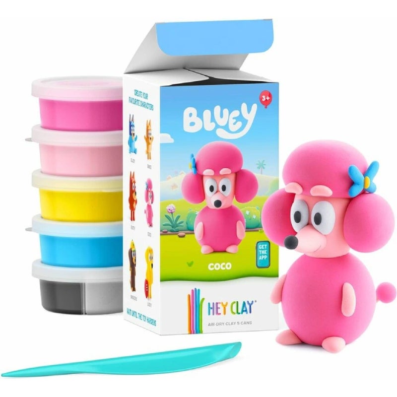 Hey Clay Bluey Coco Air-Dry Clay Cans Set (74 g, 5 Cans) - Image 2