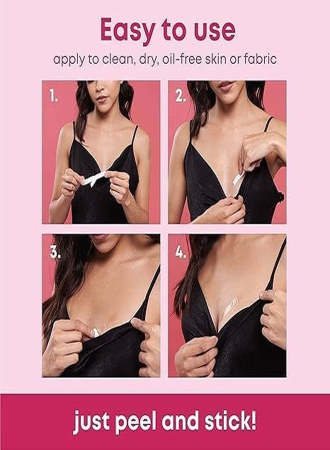 CHAMELI Double Sided Tape for Clothes (36 pcs) Fashion Dressing Invisible Body Tape, Clothing Bra/Bikini Strip for Women, Body Clothing Stickers | Skin Friendly For All Skin Shades|15x85 mm - Image 2