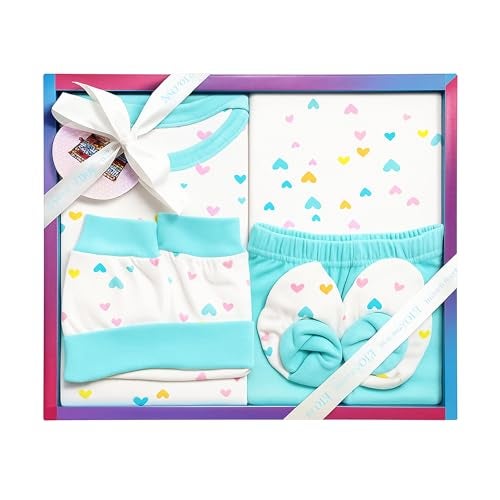 EIO Baby Gifts Set for New Born Unisex Clothing Gift Hamper 6Pcs (Blue) - Image 3