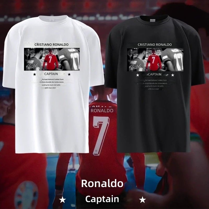 CR7 Cristiano Ronaldo 2025 UEFA European Championship Portugal National Team CR7 Replica Short-Sleeve T-Shirt - Cotton, No. 7 Riyadh Jersey - Image 2