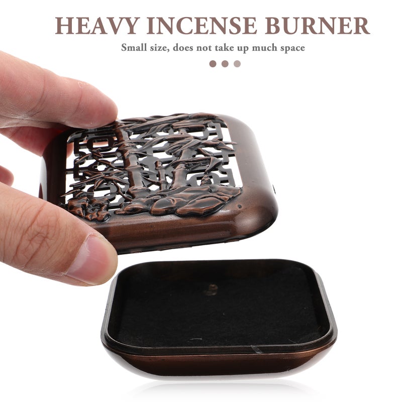 1Pc Retro Zinc Alloy Incense Holder Practical Household Censer (Golden) - Image 5