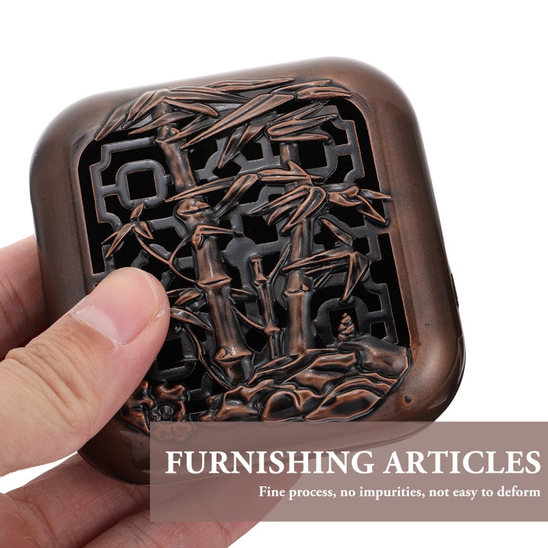 1Pc Retro Zinc Alloy Incense Holder Practical Household Censer (Golden) - Image 4