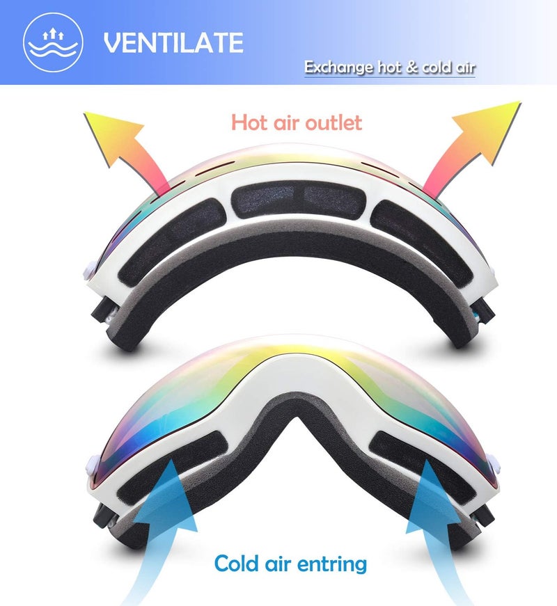 EXP VISION Snowboard Ski Goggles Men Women Youth, Anti Fog OTG Winter Snow Goggles Spherical Detachable Lens - Image 2