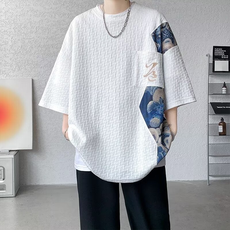 New Chinese Men'S T-Shirt Chinese Style Short-Sleeved Embroidered High-End Fixture Summer American Heavy Half-Sleeved Top - Image 2