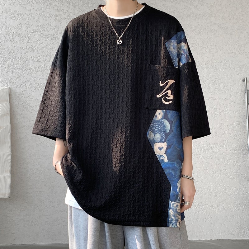 New Chinese Men'S T-Shirt Chinese Style Short-Sleeved Embroidered High-End Fixture Summer American Heavy Half-Sleeved Top - Image 3