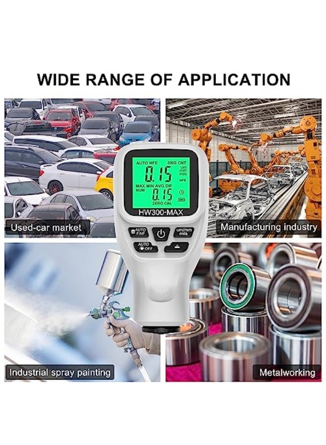 Eacam Coating Thickness Gauge, Car Paint Thickness Gauge Measuring Metal Plating and Coating Thickness with Unit Conversion for Manufacturing, Metal Processing  - Image 2