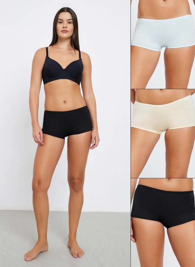 ستايلي مجموعة من 3 سراويل داخلية بوي شورت قطنية