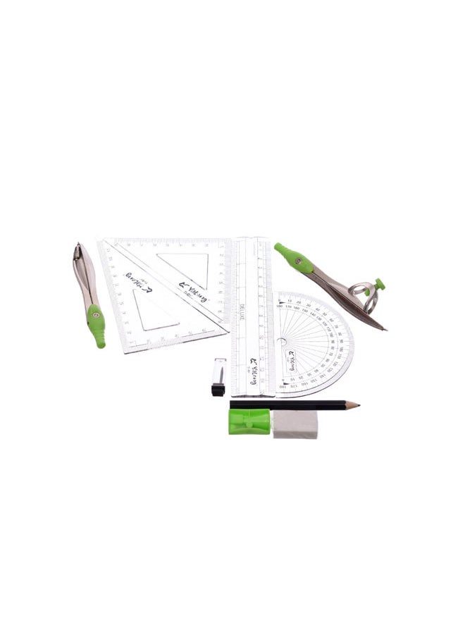 El Maayergy Elmaayergy YL-25_YL19018 Geometric Tool Set Of 10 Pieces With Durable Material, Suitable For School And Home 