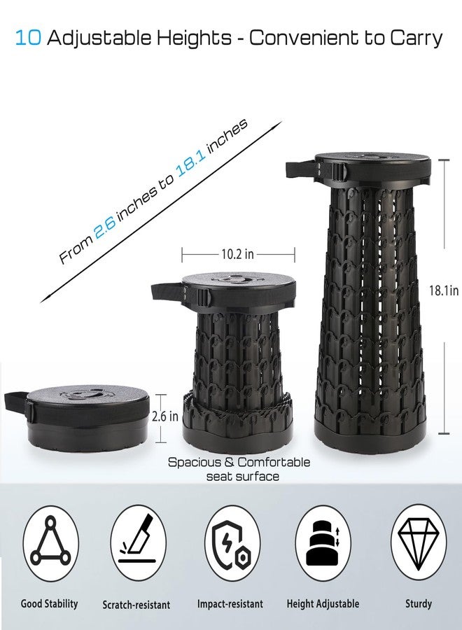 KOKSRY Upgraded 18-Inch Collapsible Stool with Cushion, 800lbs Capacity, Heavy Duty Yet Lightweight, Taller Portable Retractable Folding Stool for Adults for Camping, Fishing, Hiking, Travel, BBQ - Image 4