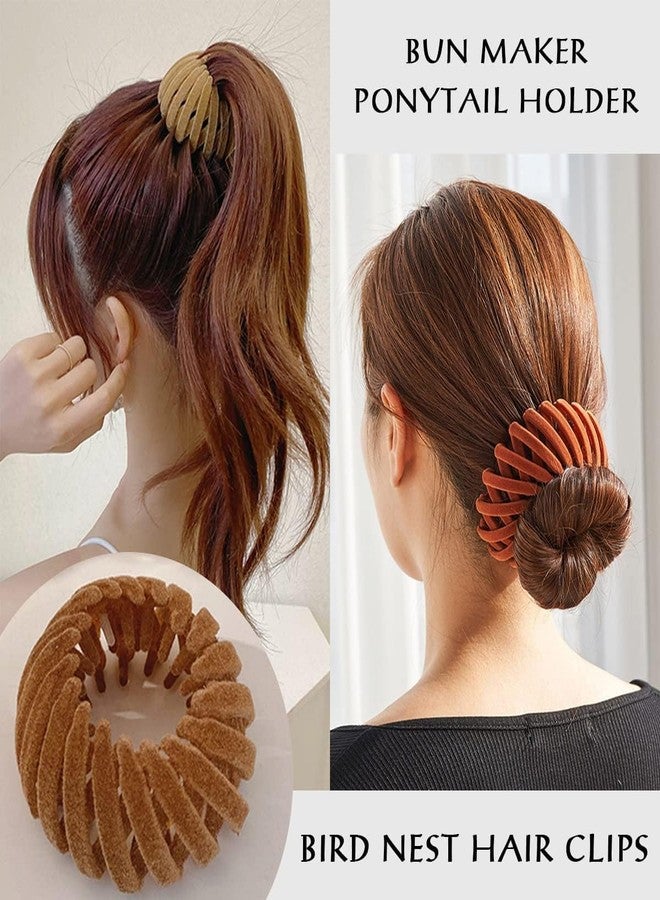 Apidian Bird Nest Hair Clip Velvet Bun Maker Ponytail Holder for Women - Image 3