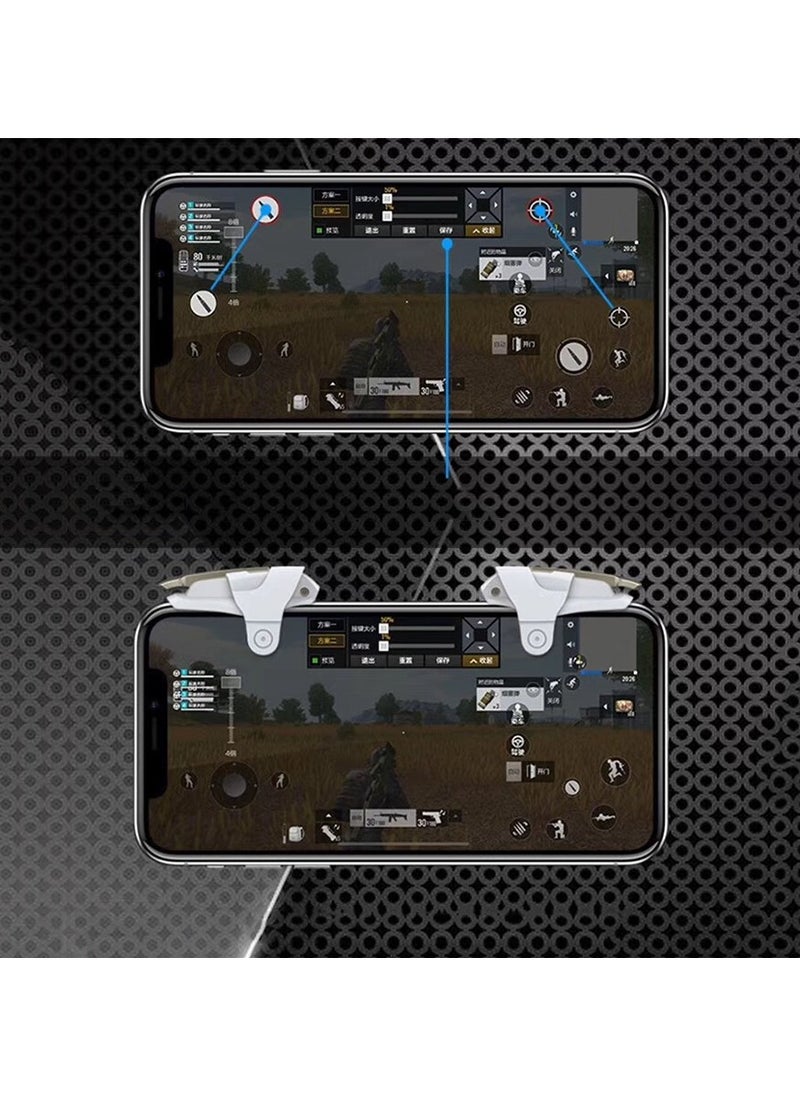 T I G O - Mobile Controller Joystick Aim Button Tactile For iPhone & Android Smart Phone PUBG / Call OF Duty / Fortnite Game Pad Shoulders Triggers L1 R1 (1 Pair ) with a pair of Gloves - Image 1