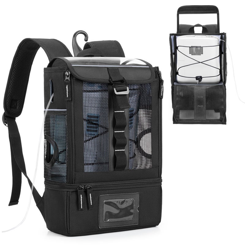 Trunab Portable Oxygen Concentrator Backpack POC Carrying Bag Compatible with Inogen One Caire Freestyle Comfort Oxygo Black - Image 2