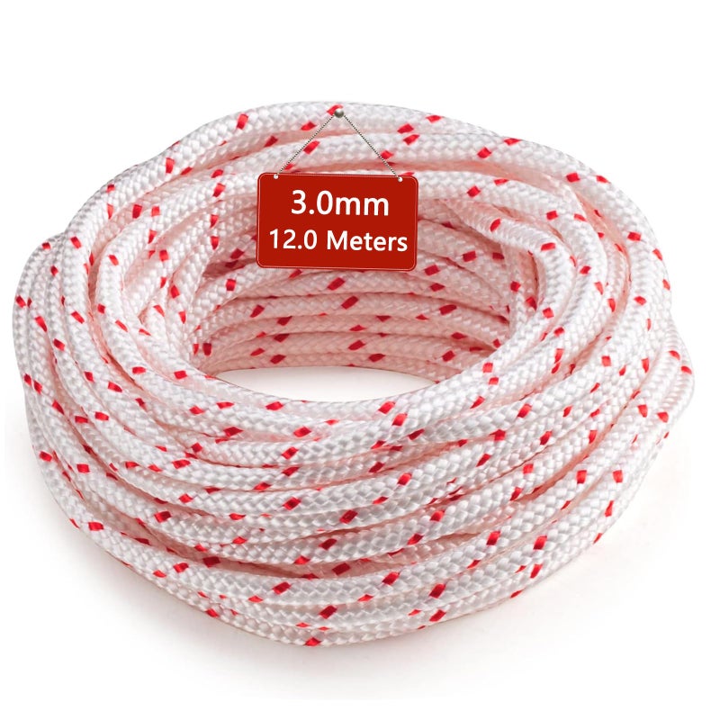 Klfte Replacement Recoil Starter Rope Pull Cord 3.0mm 12-Meter/40ft for Husqvarna STIHL Craftsman Chainsaw Lawn Mower Trimmer - Image 1